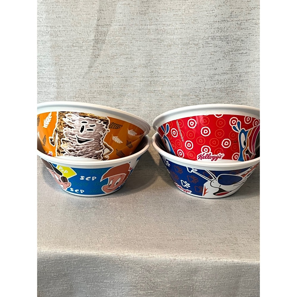 Kellogg's Cereal Bowls Set of 4 Tony Tiger Toucan Sam Snap Crackle Pop Mascot
